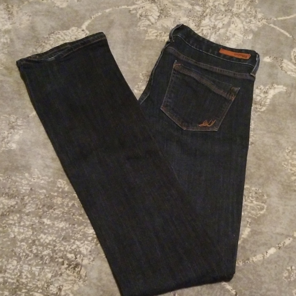 Express stella low rise boot cut 2 long dark wash